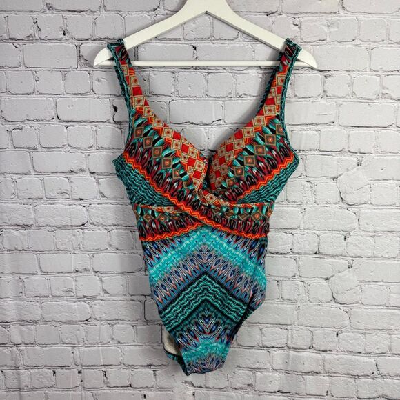 Miraclesuit Women's Swimwear Casbah Escape Underwire One Piece Swimsuit Size 14 - Picture 2 of 8